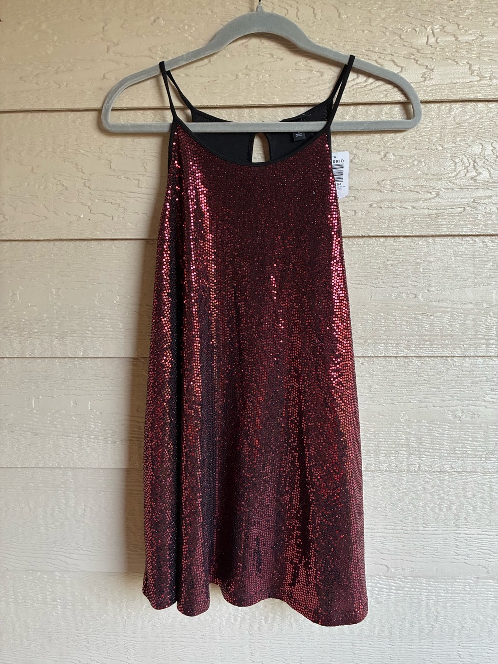 NWT Torrid Red Sequin High Neck Halter Tank Top 2X